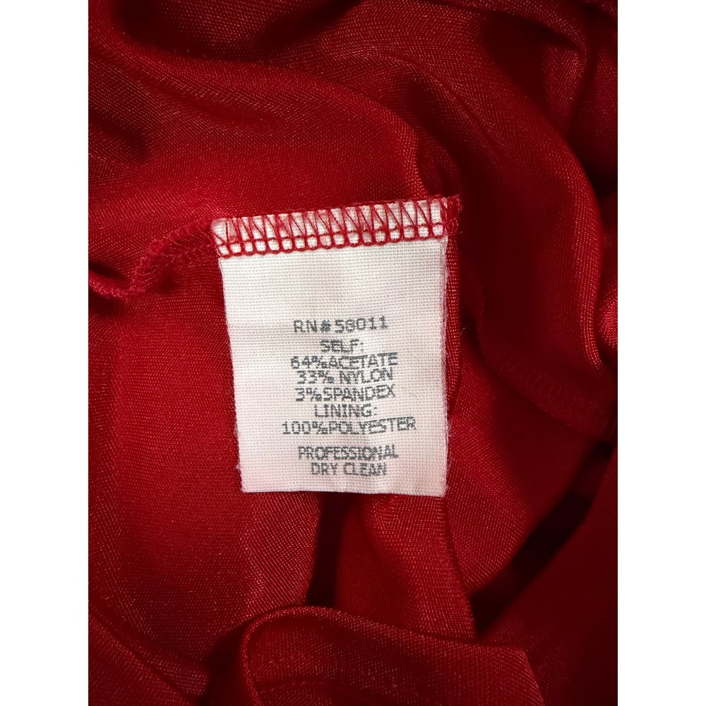David Meister Metallic Ruched Strapless Cocktail Dress Women Red 8 - Picture 6 of 6